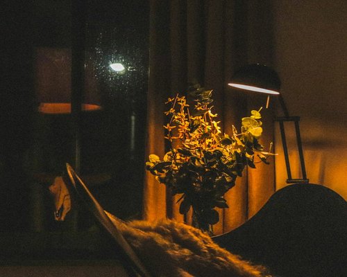 Quiet and relaxing evening setting at home